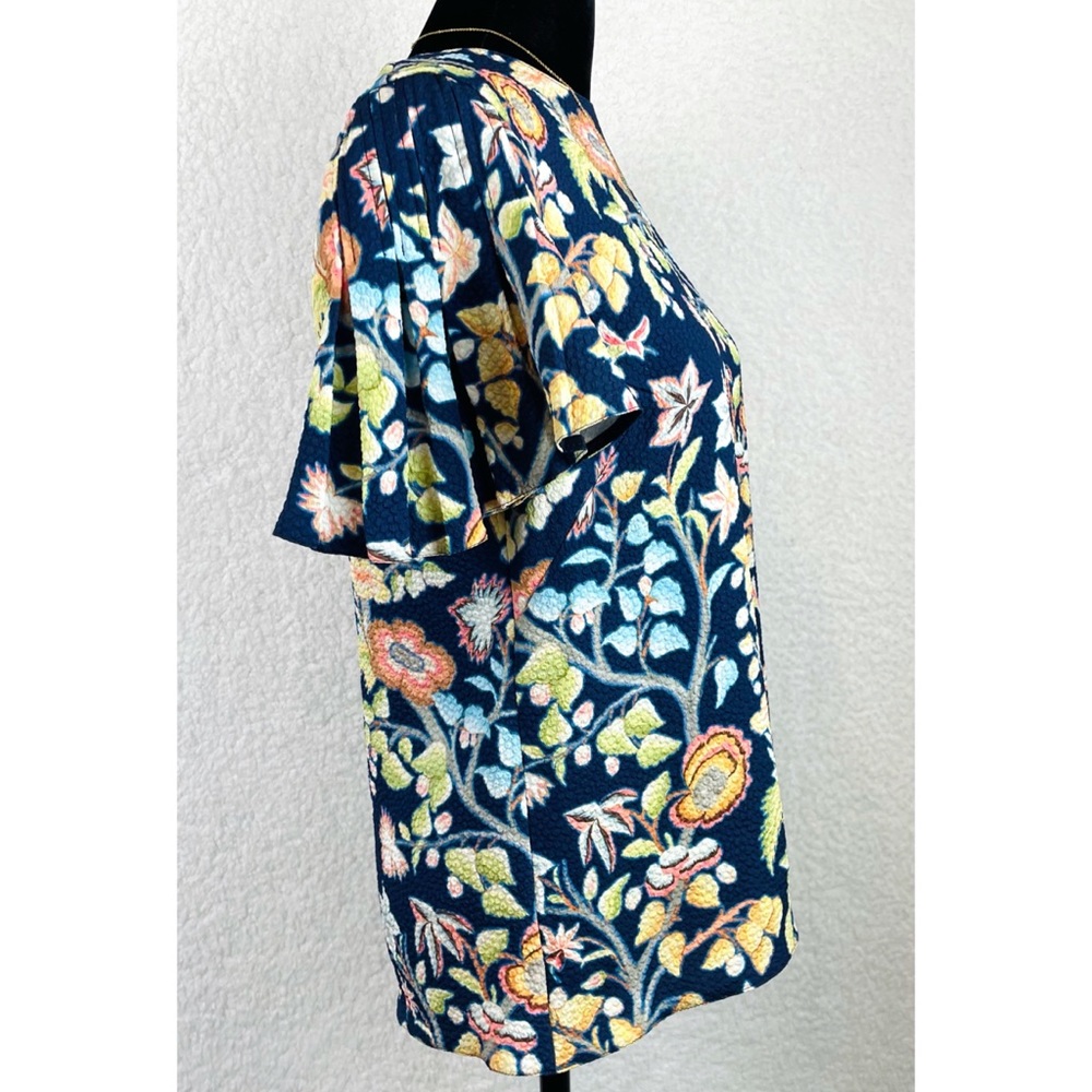 PETER PILOTTO • Blue Floral Print Short Sleeve Blouse, 4 - Picture 7 of 16